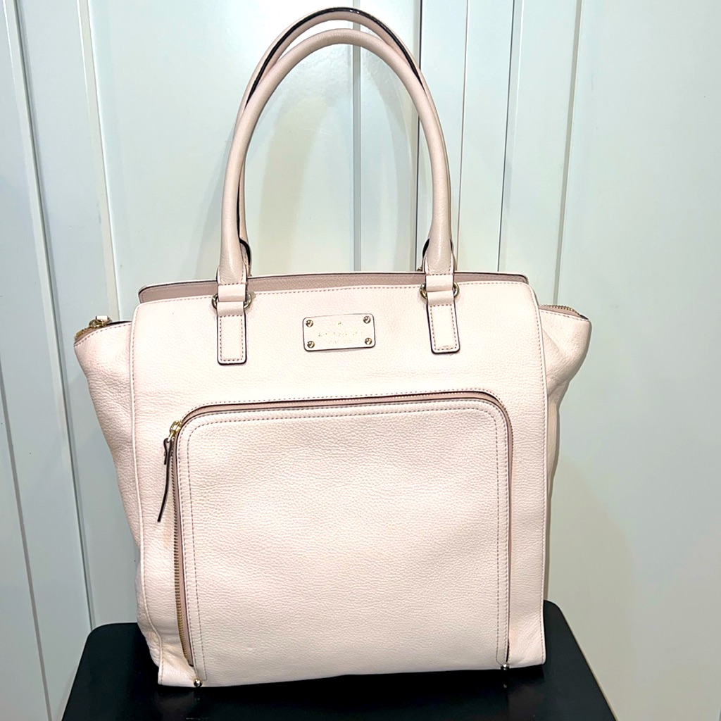 Kate Spade Blush Pink Leather Large Purse Tote Diaper Bag